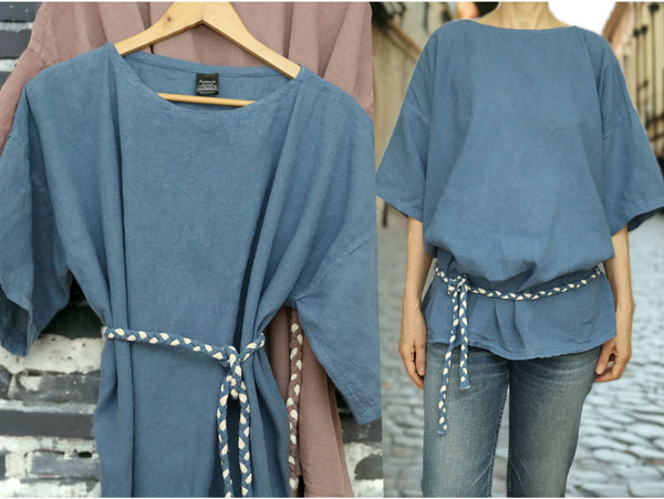 Ladies' hemp blouse. Women's shirt made of natural fabric.